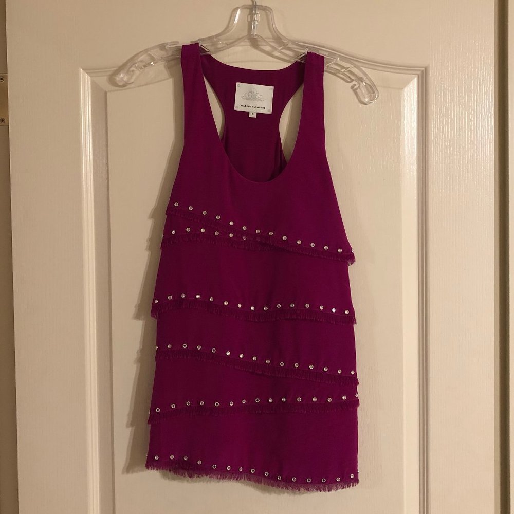 Magenta Madison Marcus Top with Silver Detailing